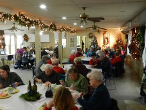 Lunch in the lodge at Camp Kidwell's Festival of Trees.